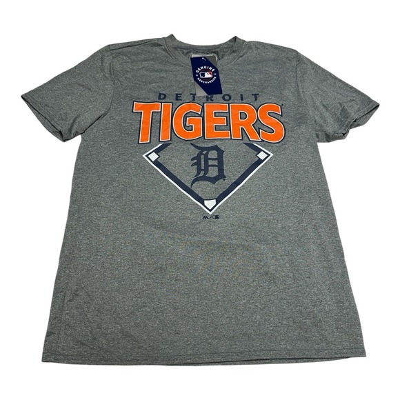 Majestic Detroit Tigers Shirt Men's Size S Grey MLB Baseball Tee‎ Short Sleeve - Picture 1 of 6